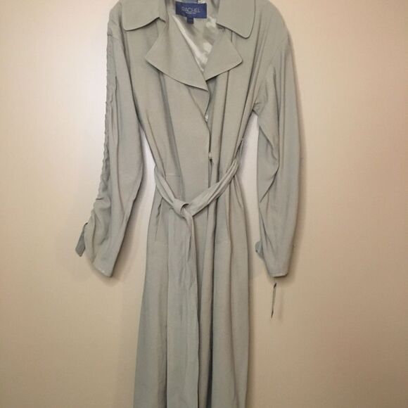Rachel Roy Brown Tan Cinched Sleeve Trench Coat M - Picture 2 of 8